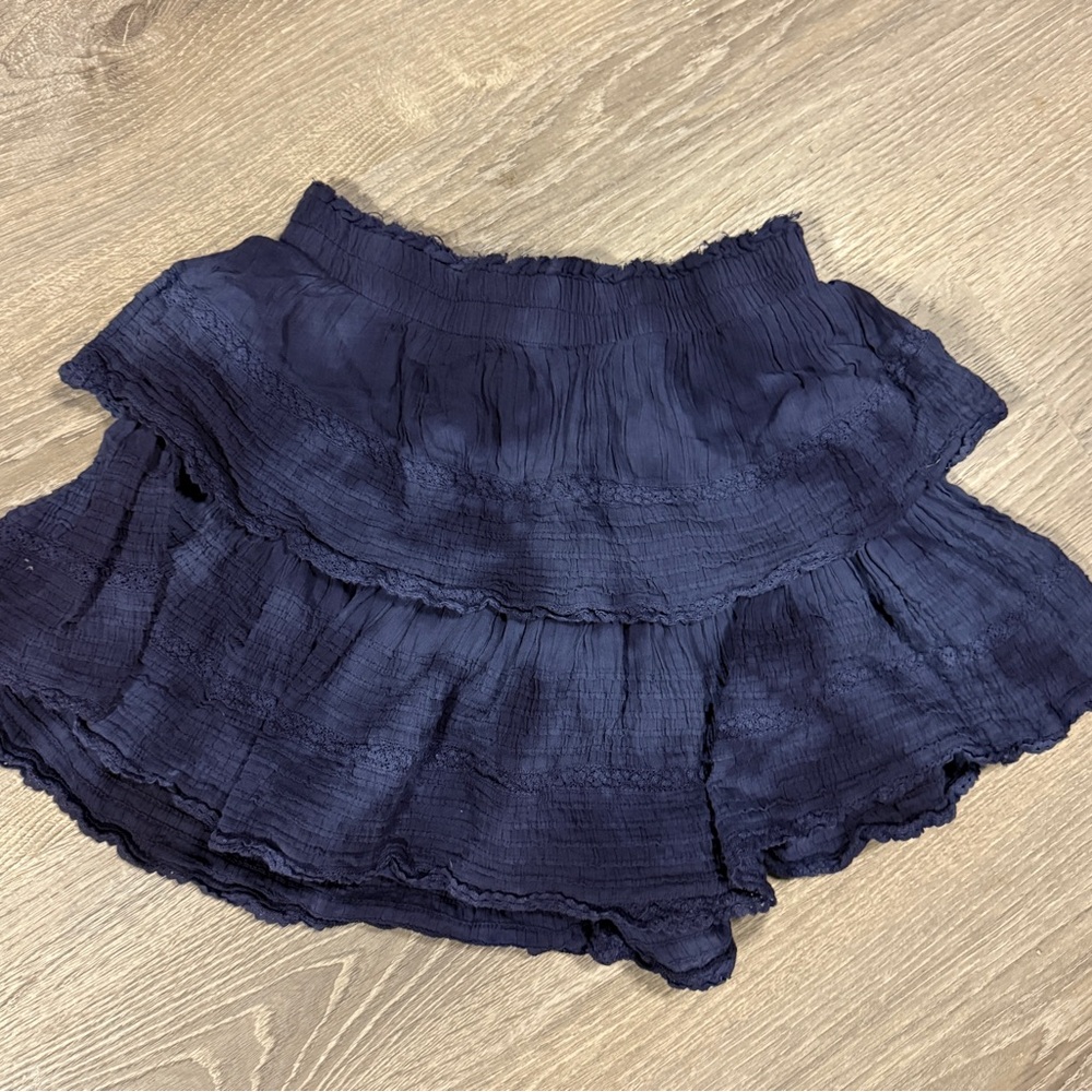 Aerie Navy Ruffle Skirt